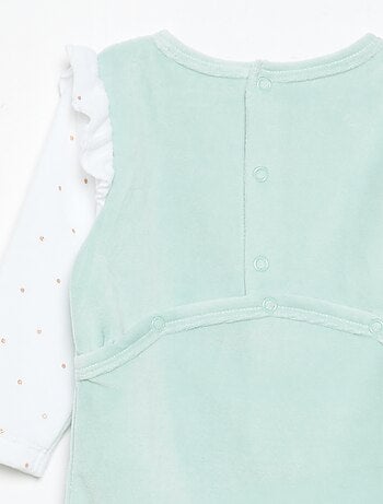 Pijama "dors bien" 'Petit Béguin' com folhos nos ombros