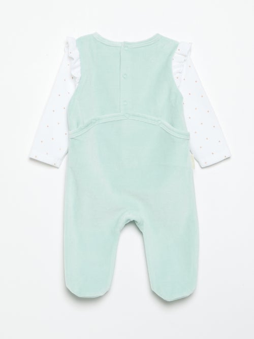 Pijama "dors bien" 'Petit Béguin' com folhos nos ombros - Kiabi