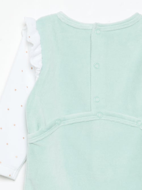 Pijama "dors bien" 'Petit Béguin' com folhos nos ombros - Kiabi