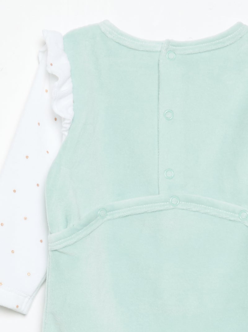 Pijama "dors bien" 'Petit Béguin' com folhos nos ombros Verde - Kiabi