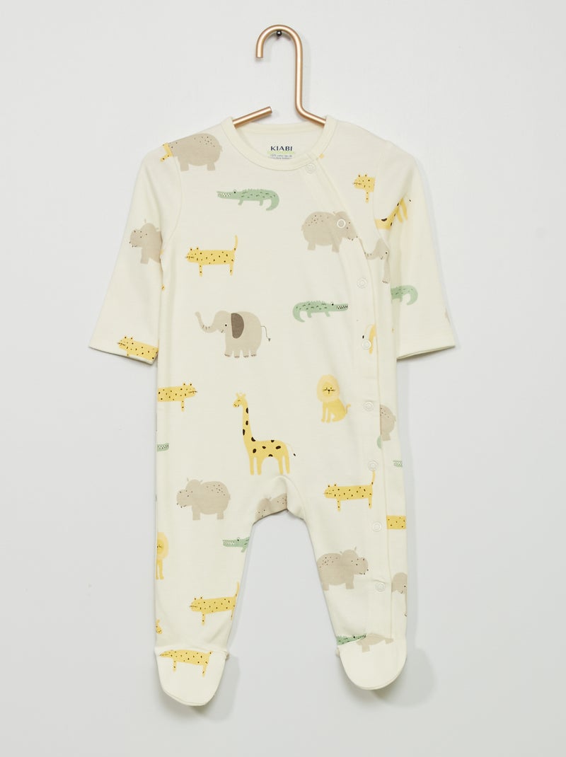 Pijama 'eco-conception' em algodão biológico BRANCO - Kiabi