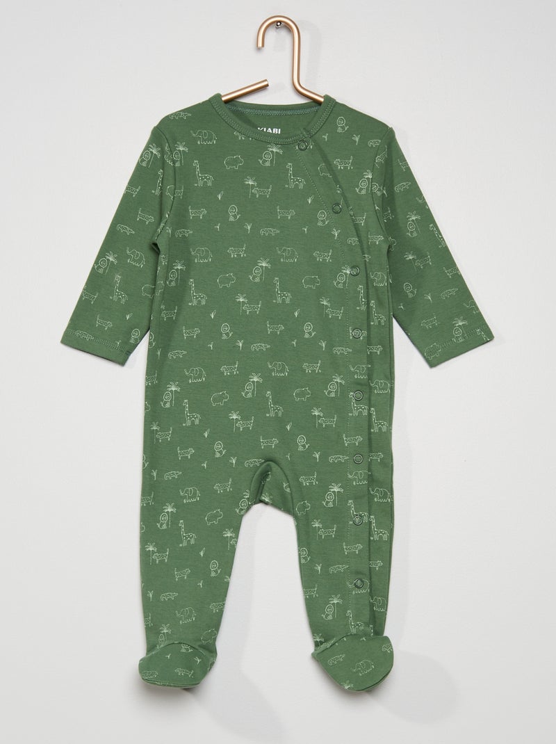 Pijama 'eco-conception' em algodão biológico VERDE - Kiabi