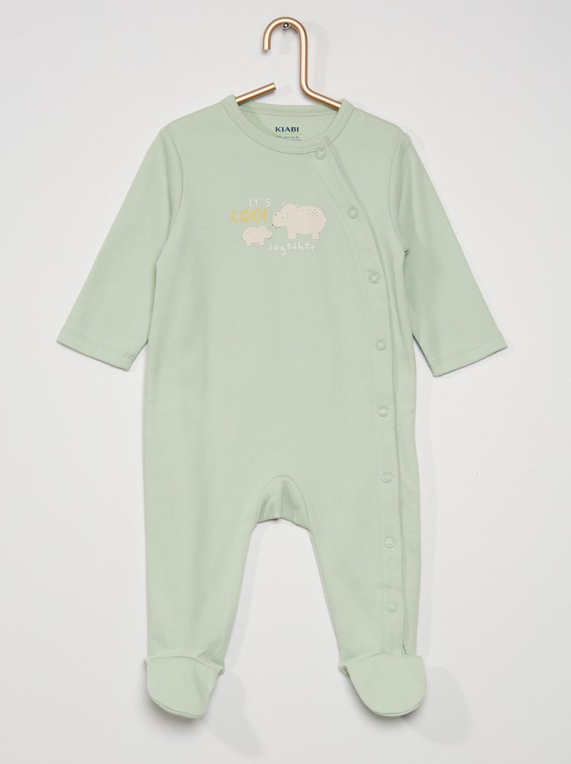 Pijama 'eco-conception' em algodão biológico VERDE - Kiabi