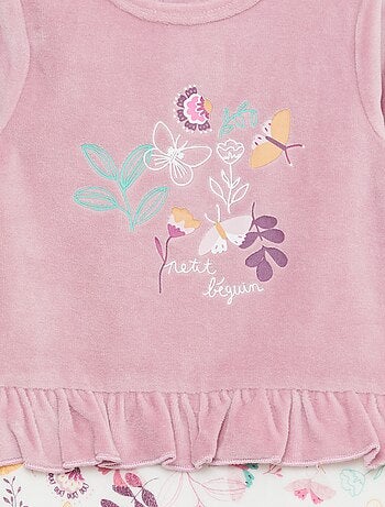 Pijama efeito 2 em 1 estampado