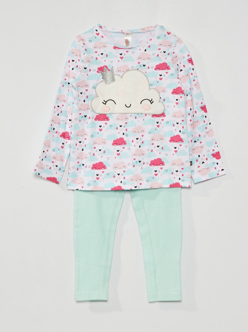 Pijama em algodão Azul - Kiabi
