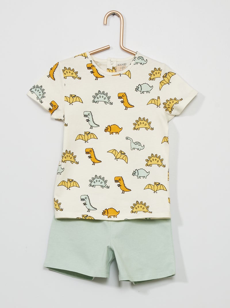 Pijama em algodão BRANCO - Kiabi