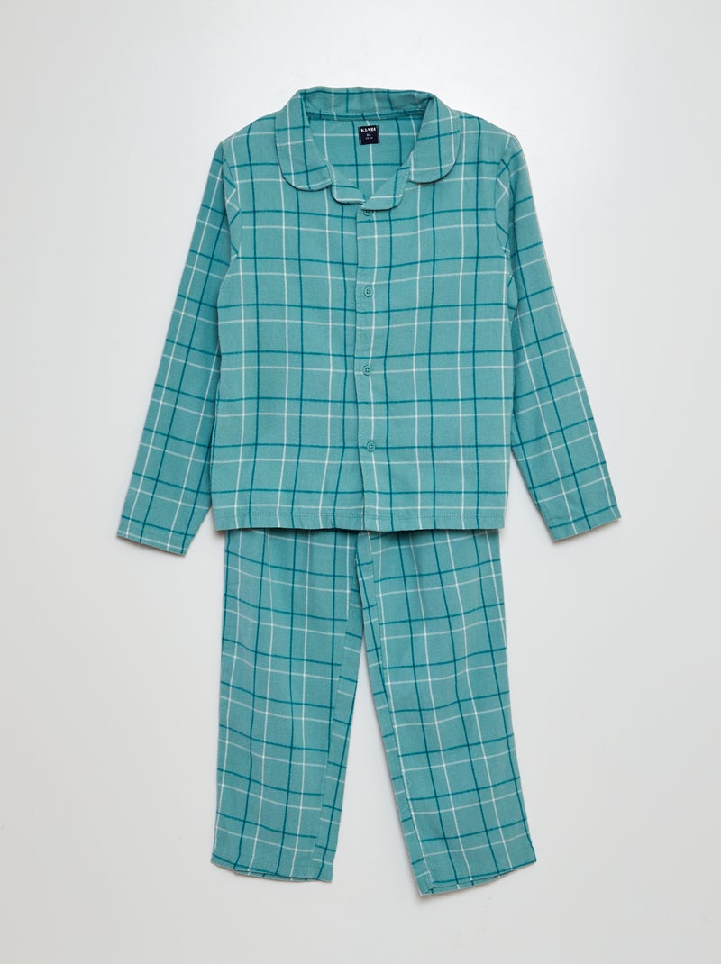 Pijama em flanela  - 2 peças VERDE - Kiabi