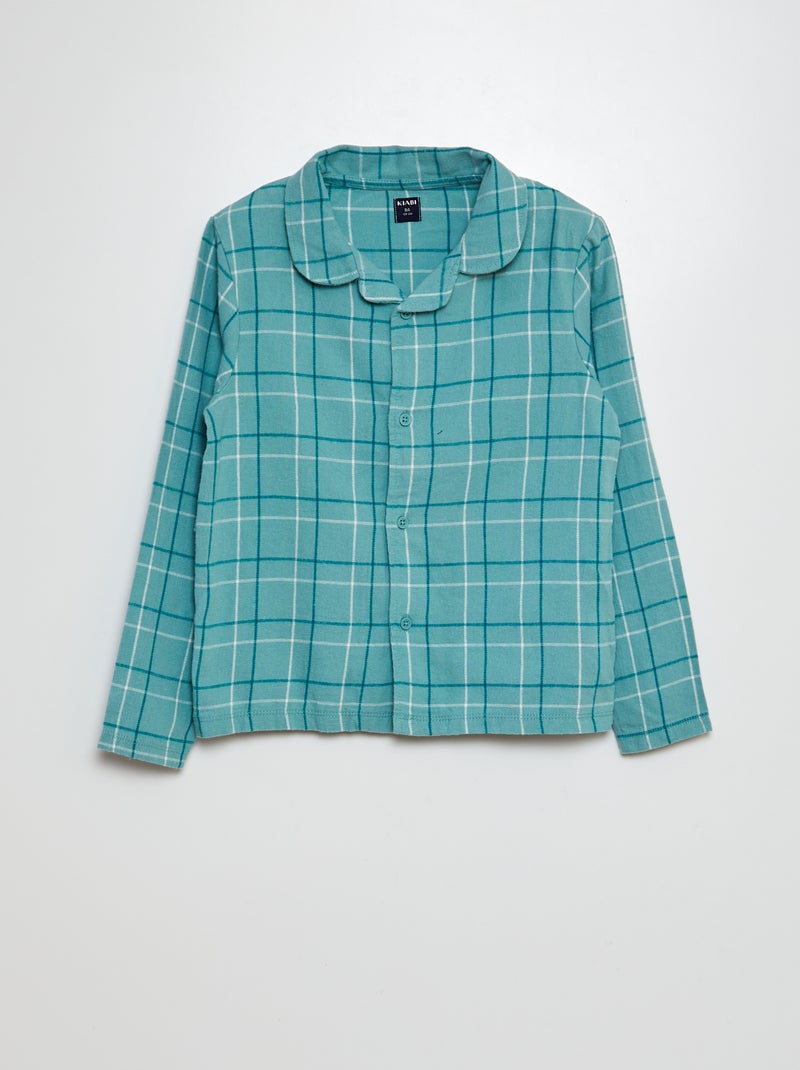 Pijama em flanela  - 2 peças VERDE - Kiabi