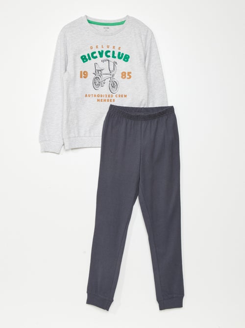 Pijama em jersey com aplicação - 2 peças - Kiabi