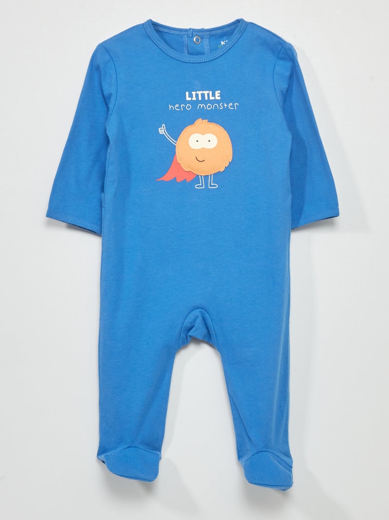 Pijama em jersey com estampado AZUL - Kiabi