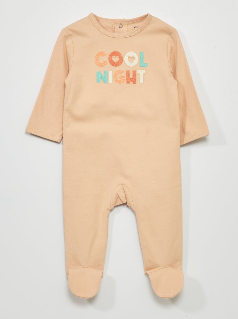 Pijama em jersey com estampado BEGE - Kiabi