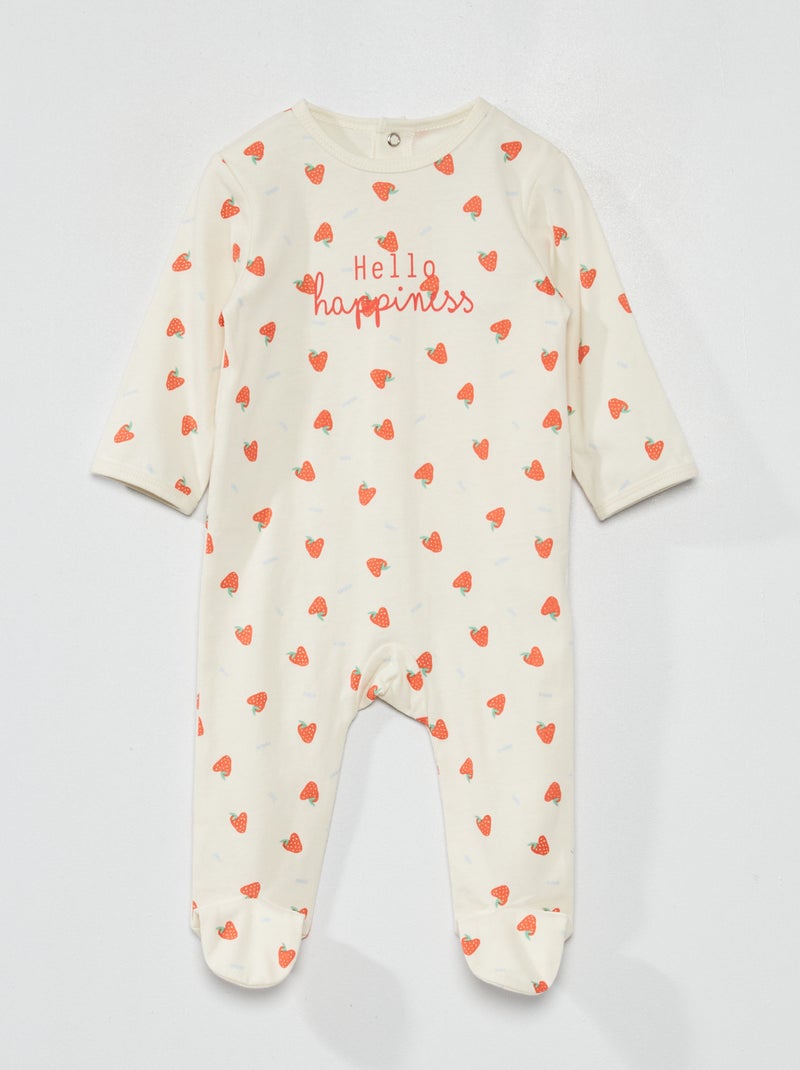 Pijama em jersey com estampado BRANCO - Kiabi