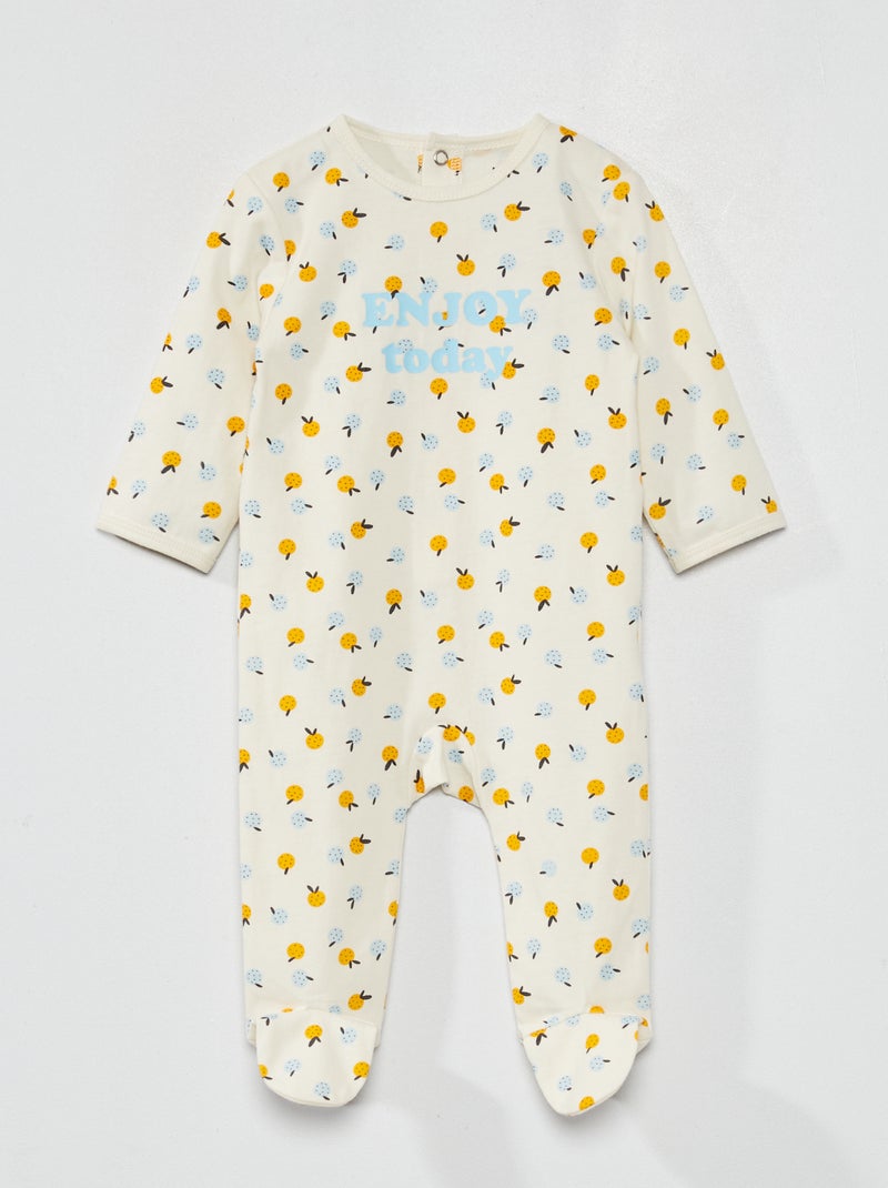 Pijama em jersey com estampado BRANCO - Kiabi