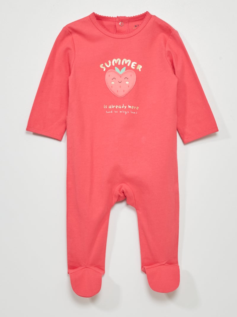 Pijama em jersey com estampado ROSA - Kiabi