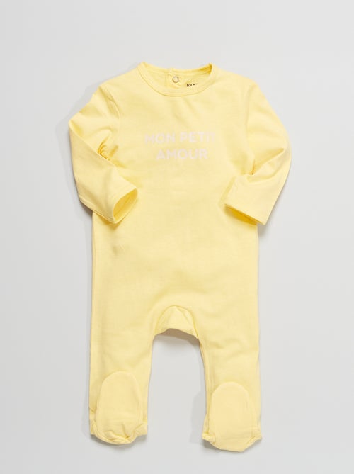Pijama em jersey com mensagem estampada - Kiabi