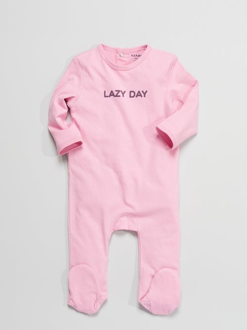 Pijama em jersey com mensagem estampada - Kiabi