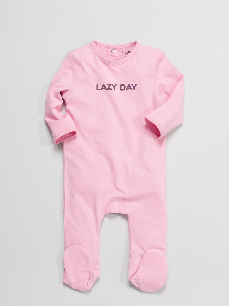 Pijama em jersey com mensagem estampada VIOLETA - Kiabi