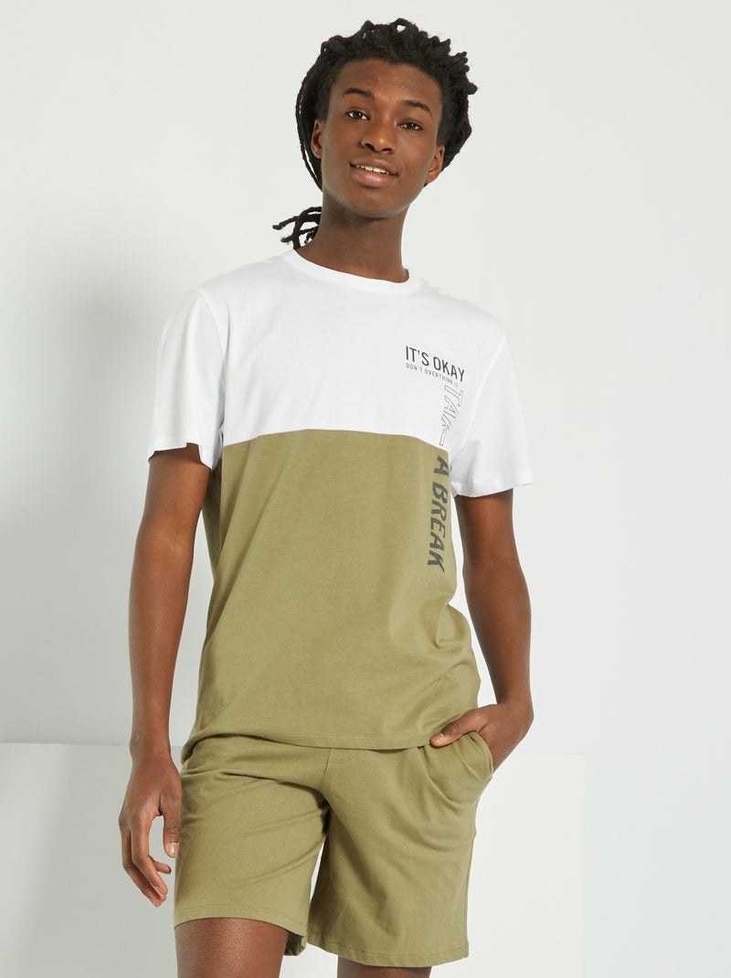 Pijama em jersey de 2 peças CAQUI - Kiabi