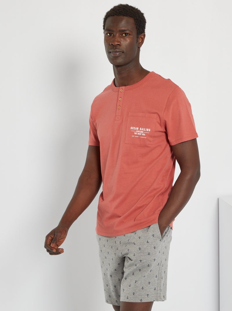 Pijama em jersey de 2 peças CINZA - Kiabi