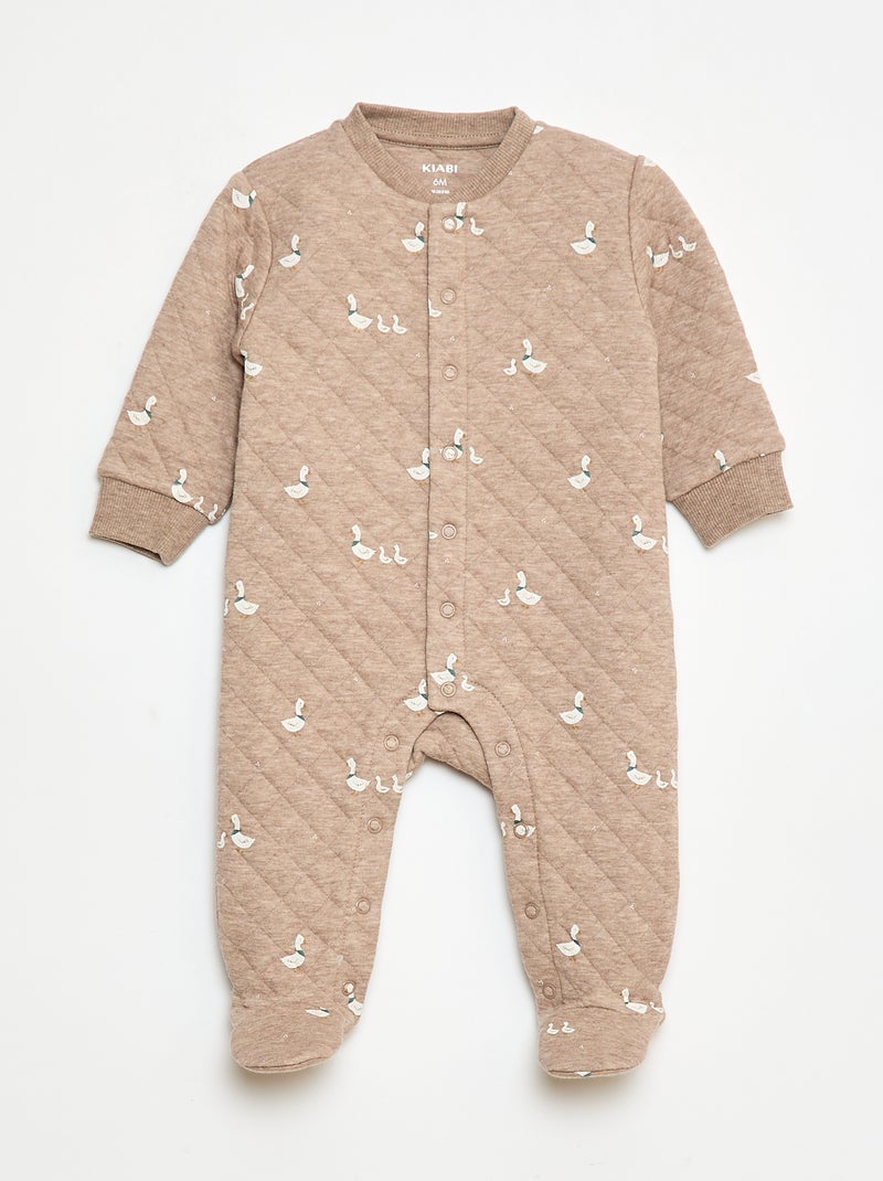 Pijama em jersey de algodão Bege - Kiabi