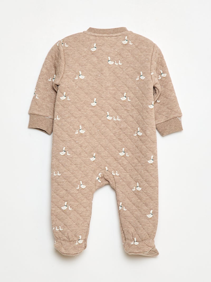 Pijama em jersey de algodão Bege - Kiabi