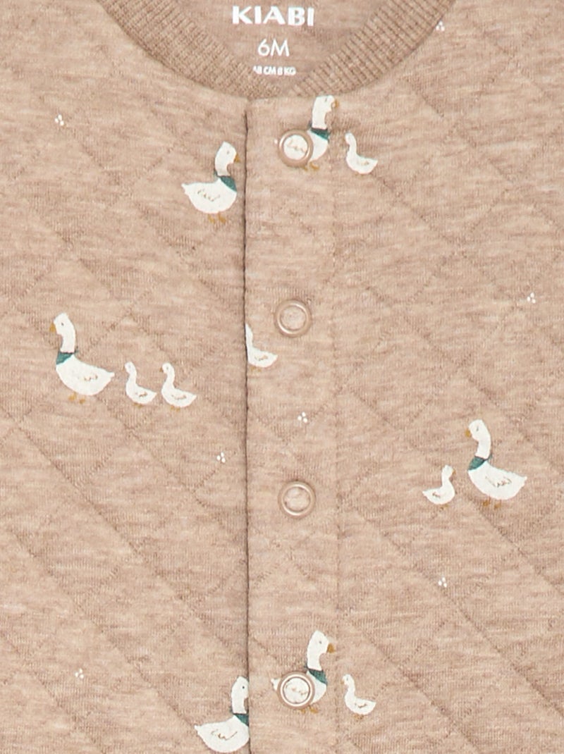 Pijama em jersey de algodão Bege - Kiabi