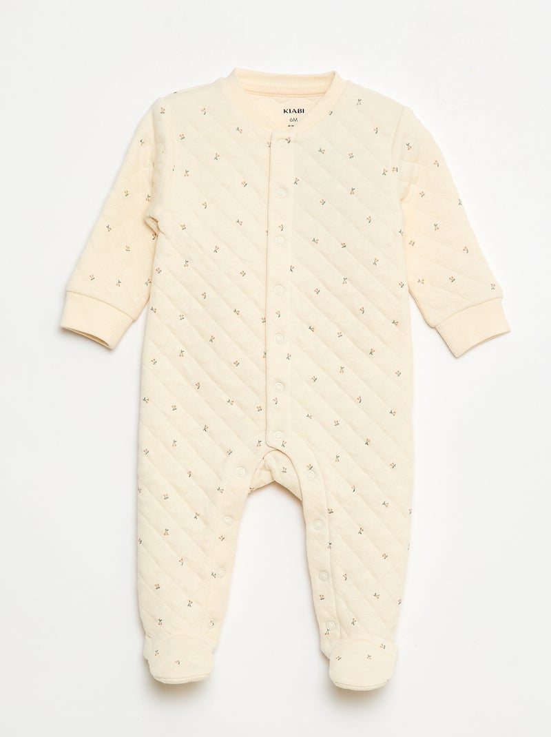 Pijama em jersey de algodão Branco - Kiabi