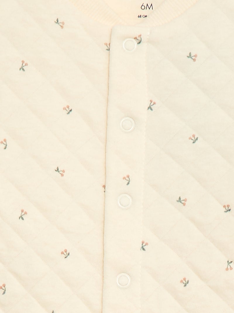 Pijama em jersey de algodão Branco - Kiabi