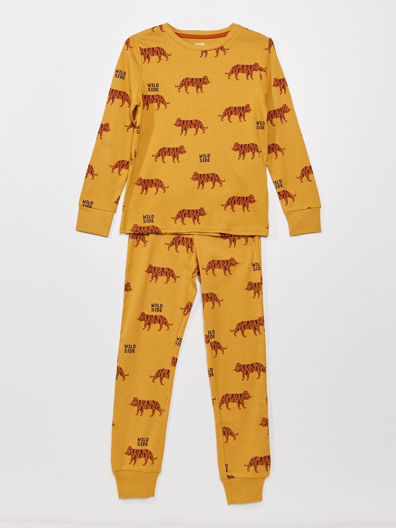 Pijama em jersey de fantasia - 2 peças AMARELO - Kiabi