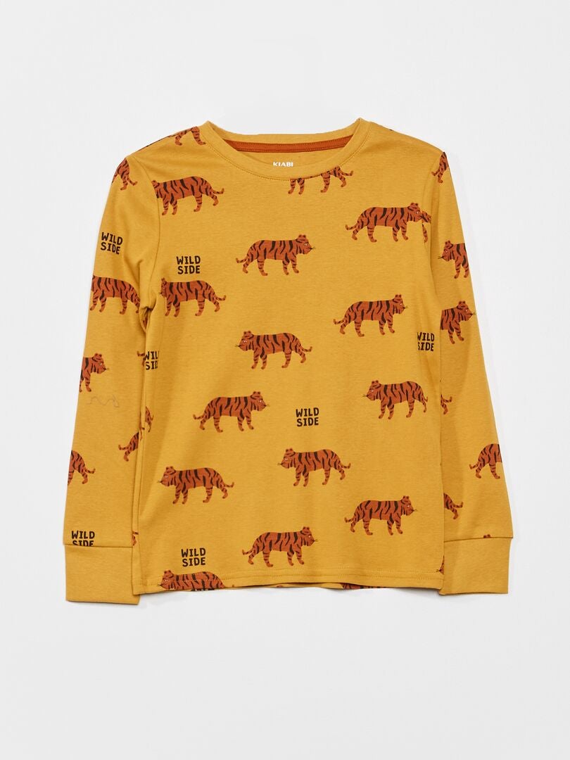 Pijama em jersey de fantasia - 2 peças AMARELO - Kiabi