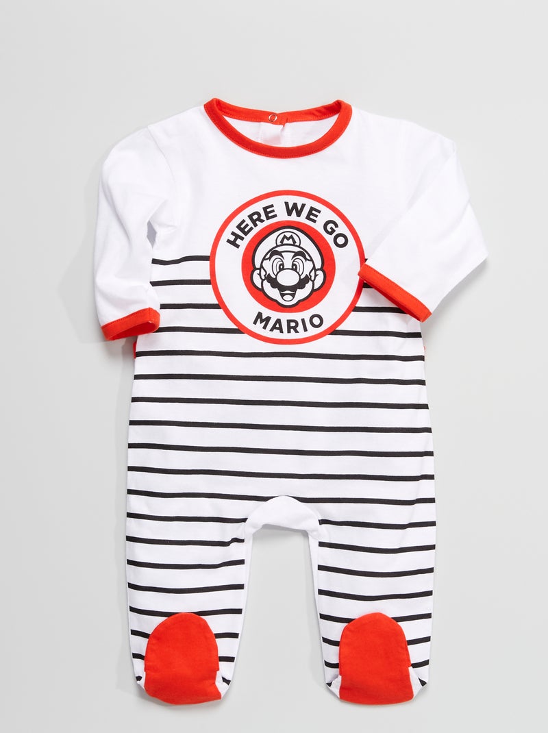 Pijama em jersey 'Mário' Branco - Kiabi