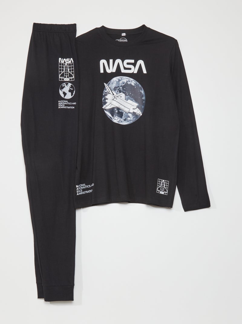 Pijama em jersey 'NASA' Preto - Kiabi