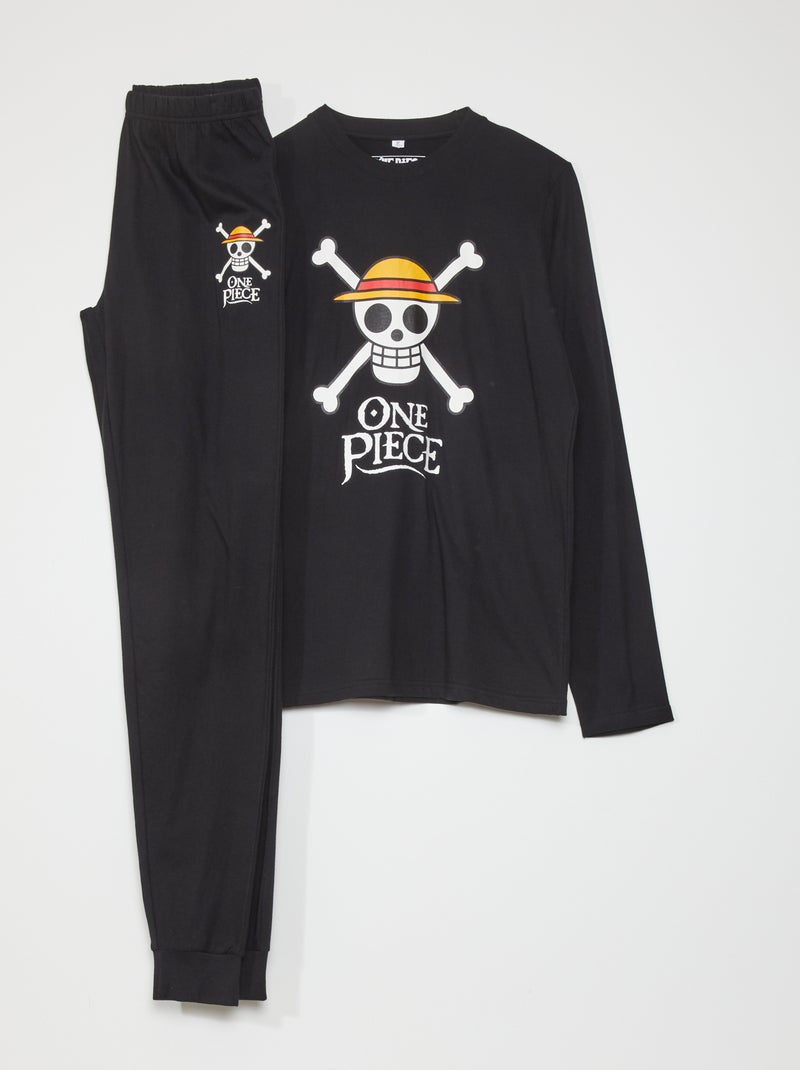 Pijama em jersey 'One Piece' Preto - Kiabi