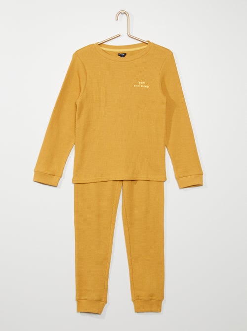 Pijama em malha ninho de abelha - Kiabi