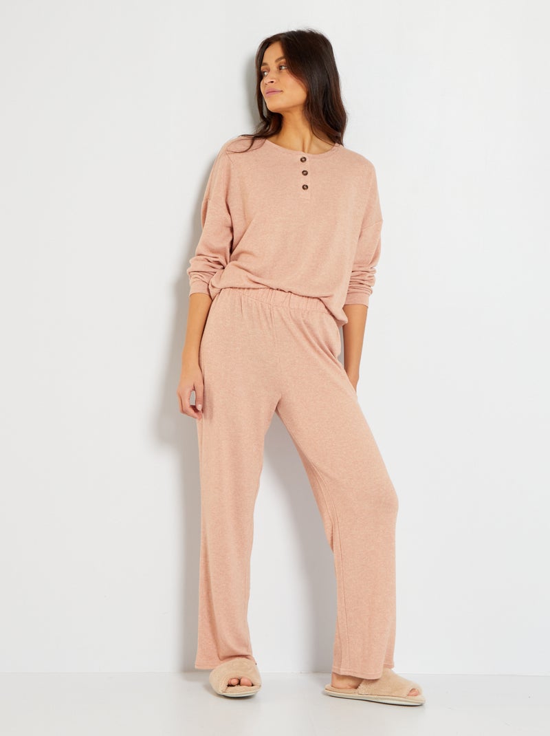 Pijama em malha peluche - 2 peças ROSA - Kiabi