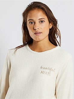 Pijama em malha peluche - Kiabi