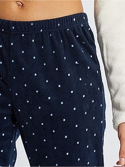 Pijama em malha peluche - Kiabi