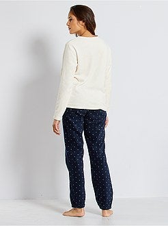 Pijama em malha peluche - Kiabi