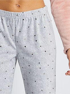 Pijama em malha peluche - Kiabi