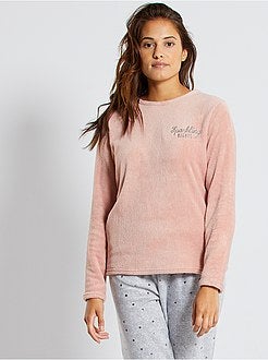 Pijama em malha peluche - Kiabi