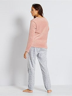 Pijama em malha peluche - Kiabi
