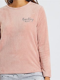 Pijama em malha peluche - Kiabi