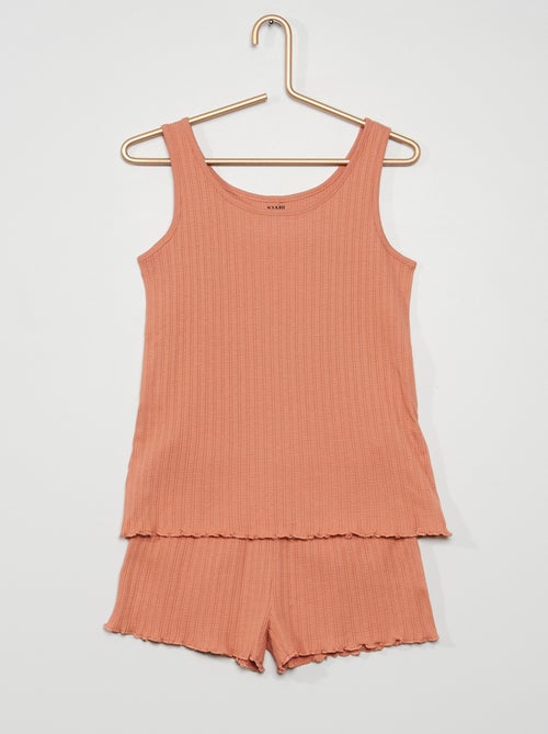 Pijama em malha pointelle - Kiabi