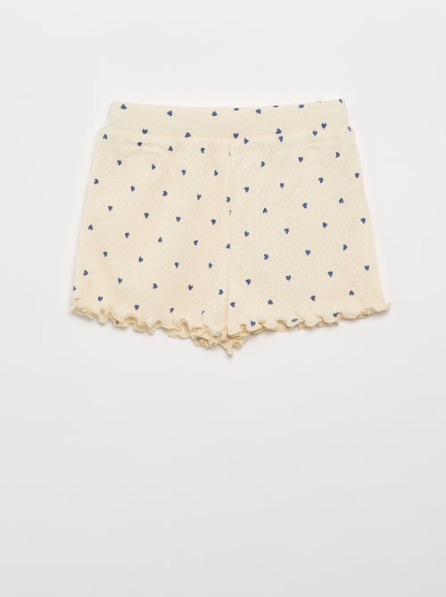 Pijama em malha pointelle t-shirt + calções - 2 peças - Kiabi