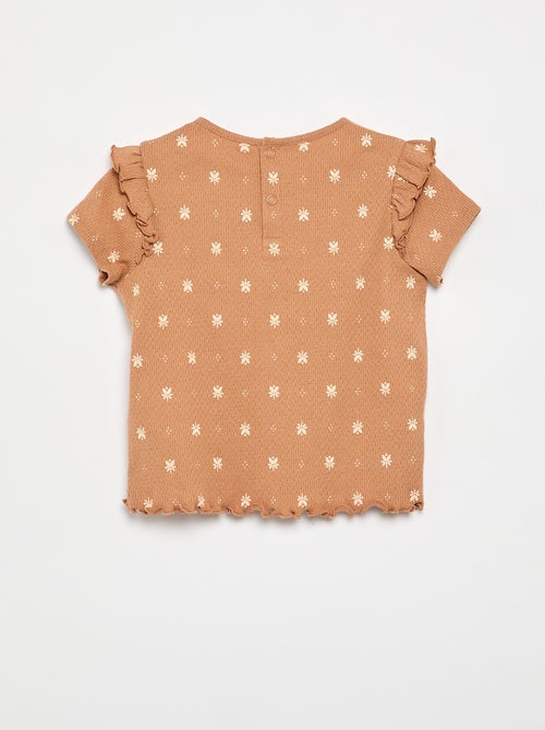 Pijama em malha pointelle t-shirt + calções - 2 peças - Kiabi