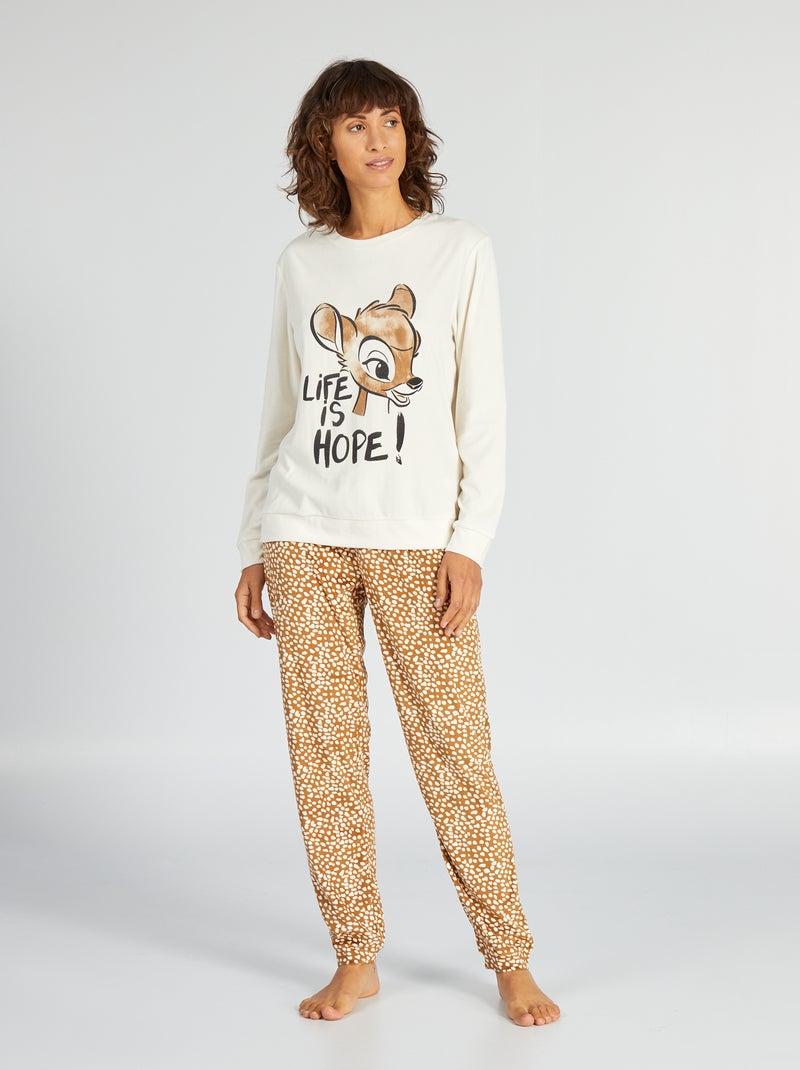 Pijama em malha polar 'Disney' - 2 peças BRANCO - Kiabi