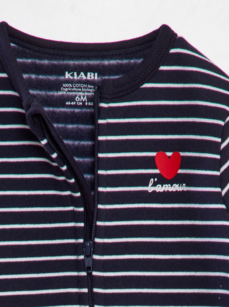 Pijama em moletão quente 'Amour' AZUL - Kiabi