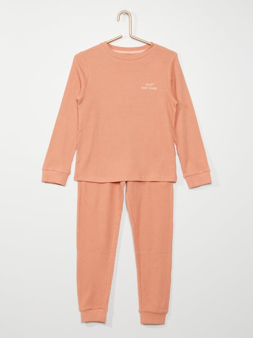 Pijama em ninho de abelha - Kiabi