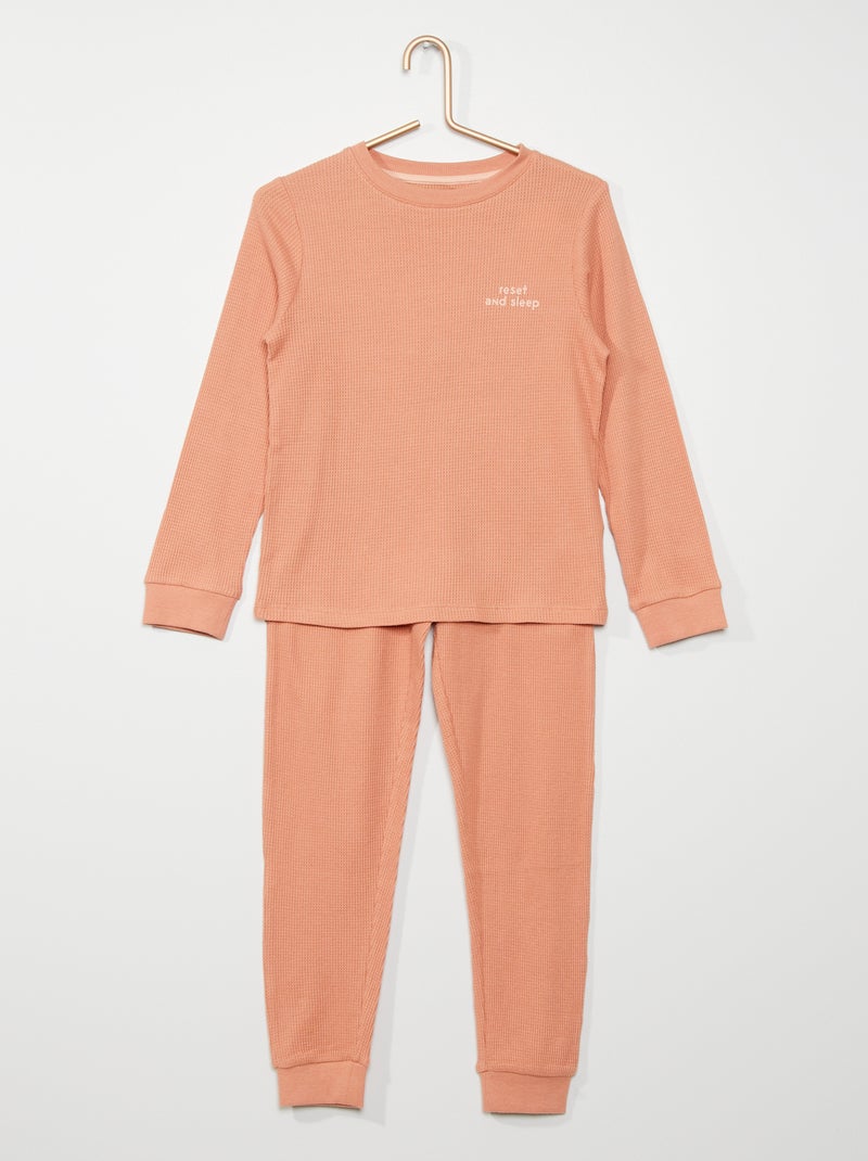Pijama em ninho de abelha VERDE - Kiabi
