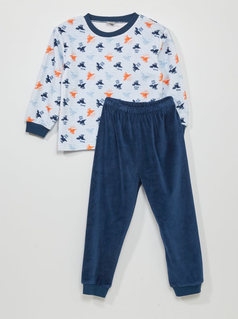 Pijama em veludo  - 2 peças LARANJA - Kiabi